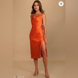 Lulus Satin Midi Slip Dress